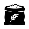 Open sack bagful flour ears wheat icon illustration