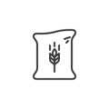 Sack of flour line icon