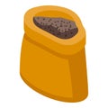 Sack grain canola icon, isometric style