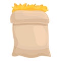 Sack hay icon cartoon vector. Bale straw