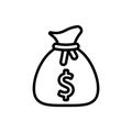 Sack, money, dollar icon. Simple line, outline vector elements of economy icons for ui and ux, website or mobile application Royalty Free Stock Photo