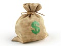 A sack of money with a dollar sign on it Royalty Free Stock Photo