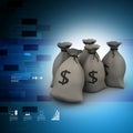 Sack of money fills with dollar Royalty Free Stock Photo
