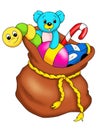 Sack with toys