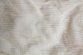 Sackcloth woven texture pattern background in light sepia tan beige cream brown color tone: Eco friendly raw organic Royalty Free Stock Photo