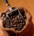 Sacking bag with coffee beans