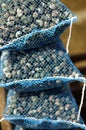 Sacks of fresh mussles Royalty Free Stock Photo