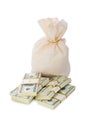 Sacks of money isolated Royalty Free Stock Photo