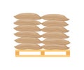 Sacks on Pallet Icon Royalty Free Stock Photo