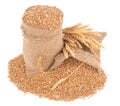 Sacks of wheat grains