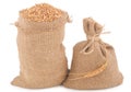 Sacks of wheat grains