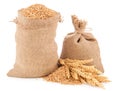 Sacks of wheat grains