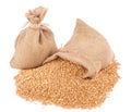 Sacks of wheat grains