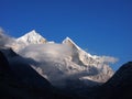Sacral Himalayas. Bhagirathi III peaks Royalty Free Stock Photo