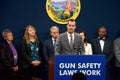 Mike McLively speaking at gun safety press conferenc