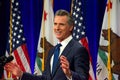 California Governor Gavin Newsom speaking at the State of the State address