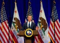 California Governor Gavin Newsom speaking at the State of the State address