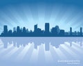 Sacramento California city skyline silhouette Royalty Free Stock Photo