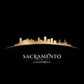 Sacramento California city skyline silhouette black background Royalty Free Stock Photo