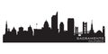 Sacramento California city skyline vector silhouette Royalty Free Stock Photo