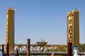 Close-up view of Tower Bridge in Sacramento, California, USA on August 5, 2011 Royalty Free Stock Photo