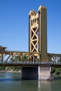 Close-up view of Tower Bridge in Sacramento, California, USA on August 5, 2011 Royalty Free Stock Photo