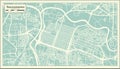 Sacramento California USA City Map in Retro Style. Outline Map.