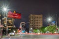 Night view of a welcome sign