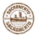 Sacramento grunge rubber stamp