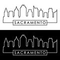 Sacramento skyline. Linear style.