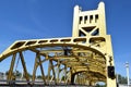 Sacramento Tower Bridge Shines against Blue Sky Royalty Free Stock Photo