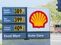 SACRAMENTO, USA - SEPTEMBER 5: High Shell gas price on September