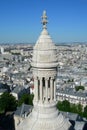 Sacre Ceure tower on Paris aerial view Royalty Free Stock Photo