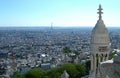 Sacre Ceure tower on Paris aerial view Royalty Free Stock Photo