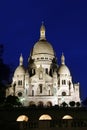 Sacre-Coeur Basilica by night, Paris Royalty Free Stock Photo