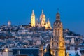 Sacre-Coeur Basilica at night in Paris, France Royalty Free Stock Photo