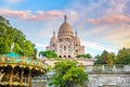 Sacre Coeur Cathedral on Montmartre Hill in Paris Royalty Free Stock Photo