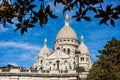 Sacre Coeur Cathedral on Montmartre Hill in Paris, France