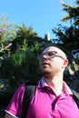 Sacre Coeur Cathedral in Montmartre, Paris, France, young man on an early morning in Paris Royalty Free Stock Photo