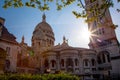 Sacre Coeur Cathedral during spring time in Paris, France Royalty Free Stock Photo