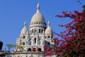 Sacre Coeur Cathedral during spring time in Paris, France Royalty Free Stock Photo