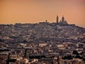 The Sacre Coeur church in the Parisian district of Montmartre, France Royalty Free Stock Photo