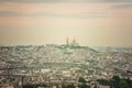 Sacre Coeur Church view from above with sun flare Royalty Free Stock Photo