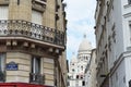 Sacre Coeur down street in Paris, France Royalty Free Stock Photo