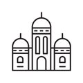 Sacre coeur icon vector isolated on white background, Sacre coeur sign , thin line design elements in outline style