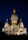 Sacre Coeur at night Royalty Free Stock Photo