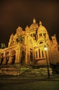 Sacre Coeur at night Royalty Free Stock Photo