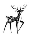 Sacred animal, noble deer in white black