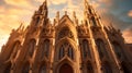 Sacred Architectural Beauty: A magnificent church with grand architecture and serene beauty