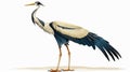Sacred bird of Egypt. Wild feathered animal with long legs and narrow beak. generative ai